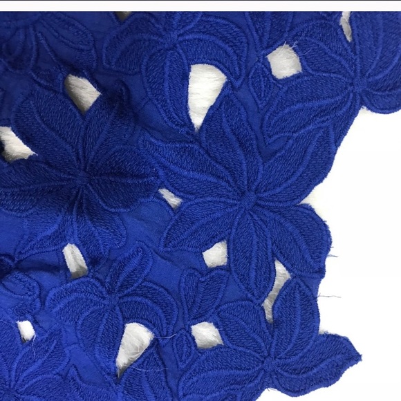 J.Crew Blue Eyelet Floral Scalloped Hem Mini Skirt - Picture 5 of 8